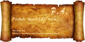 Podek Apollónia névjegykártya
